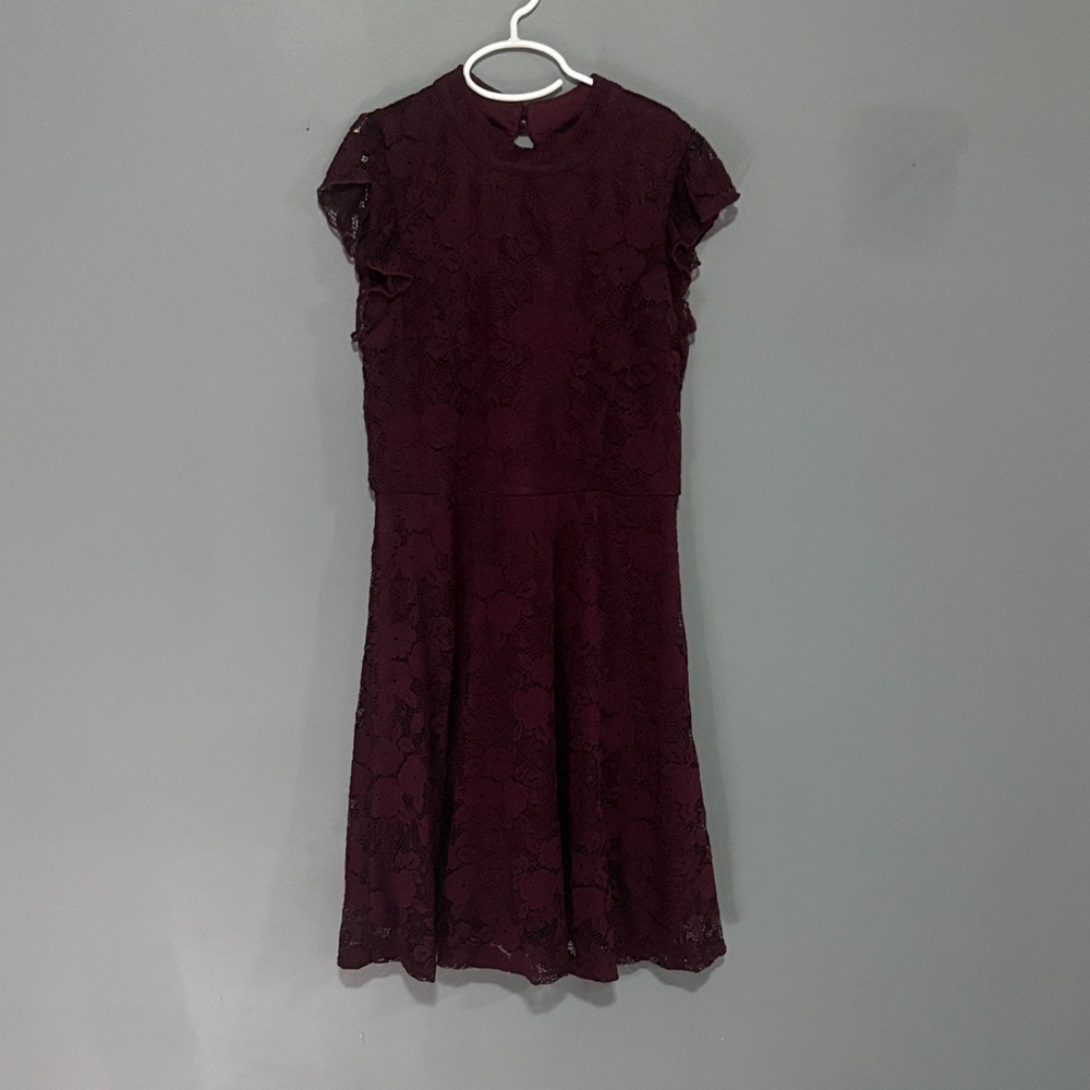 Zunie Kids Elegant Burgundy Lace Dress